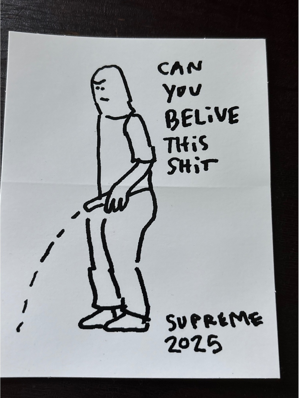 Supreme 2025 Can You Believe? P*ssing Cartoon Sticker